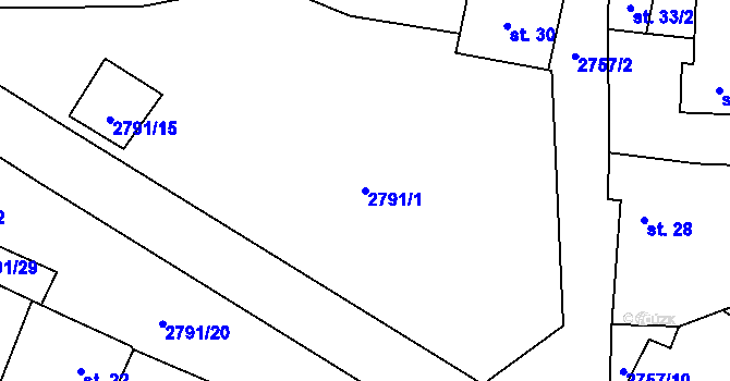 Parcela st. 2791/1 v KÚ Skalice nad Lužnicí, Katastrální mapa