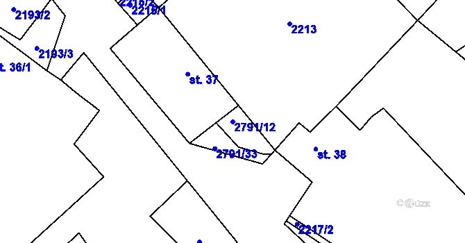 Parcela st. 2791/12 v KÚ Skalice nad Lužnicí, Katastrální mapa