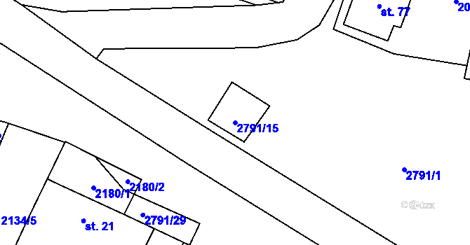 Parcela st. 2791/15 v KÚ Skalice nad Lužnicí, Katastrální mapa