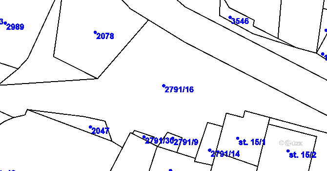 Parcela st. 2791/16 v KÚ Skalice nad Lužnicí, Katastrální mapa