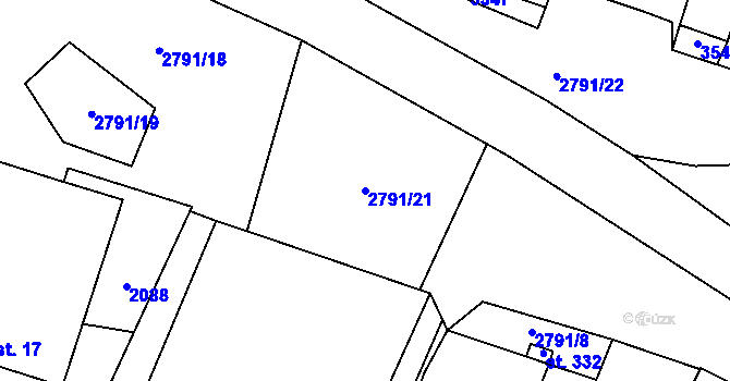 Parcela st. 2791/21 v KÚ Skalice nad Lužnicí, Katastrální mapa