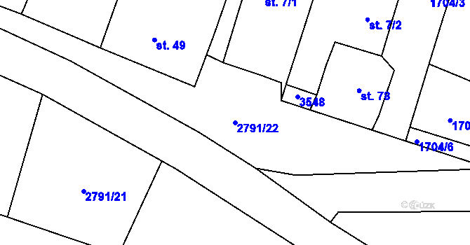 Parcela st. 2791/22 v KÚ Skalice nad Lužnicí, Katastrální mapa