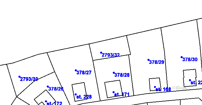Parcela st. 2793/32 v KÚ Skalice nad Lužnicí, Katastrální mapa