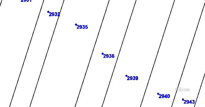 Parcela st. 2936 v KÚ Skalice nad Lužnicí, Katastrální mapa