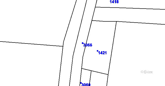 Parcela st. 3066 v KÚ Skalice nad Lužnicí, Katastrální mapa