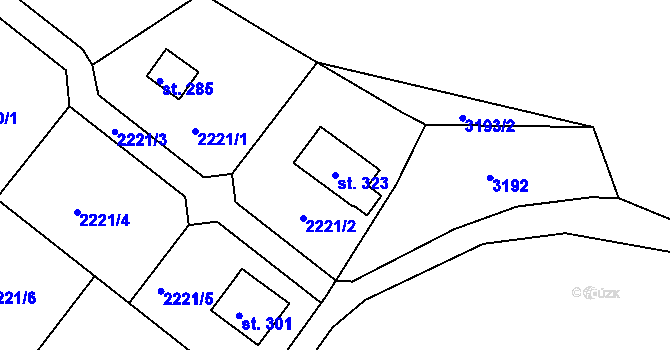 Parcela st. 323 v KÚ Skalice nad Lužnicí, Katastrální mapa