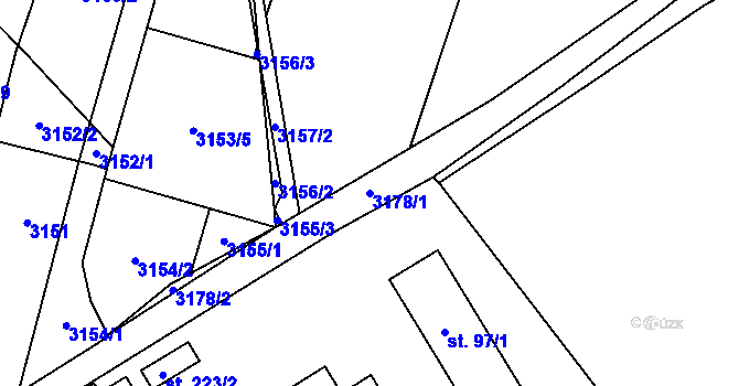 Parcela st. 3178/1 v KÚ Skalice nad Lužnicí, Katastrální mapa
