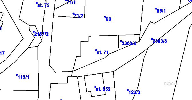 Parcela st. 71 v KÚ Skalice u České Lípy, Katastrální mapa