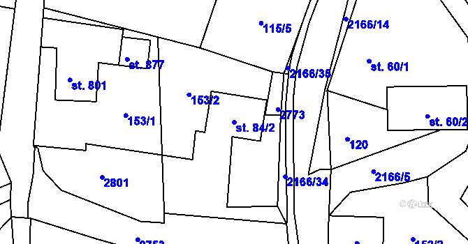 Parcela st. 84/2 v KÚ Skalice u České Lípy, Katastrální mapa