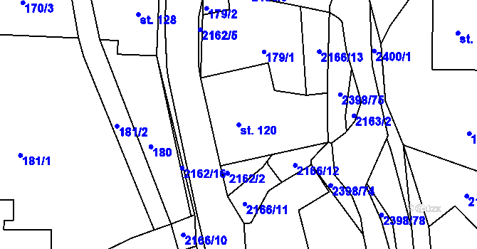 Parcela st. 120 v KÚ Skalice u České Lípy, Katastrální mapa