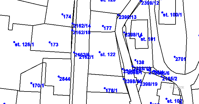 Parcela st. 122 v KÚ Skalice u České Lípy, Katastrální mapa