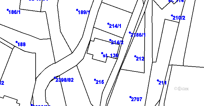 Parcela st. 136 v KÚ Skalice u České Lípy, Katastrální mapa