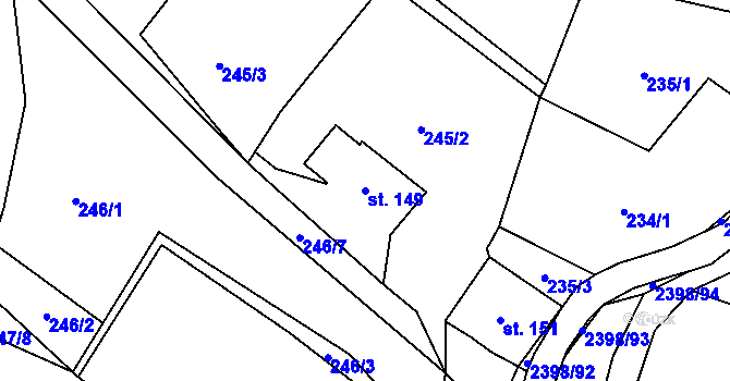 Parcela st. 149 v KÚ Skalice u České Lípy, Katastrální mapa