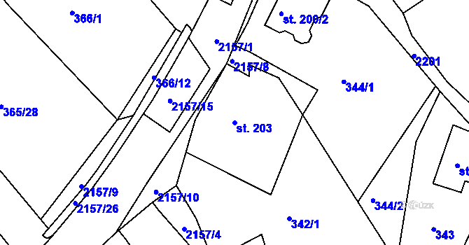 Parcela st. 203 v KÚ Skalice u České Lípy, Katastrální mapa