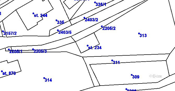 Parcela st. 234 v KÚ Skalice u České Lípy, Katastrální mapa