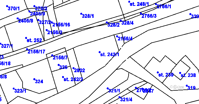 Parcela st. 242/1 v KÚ Skalice u České Lípy, Katastrální mapa