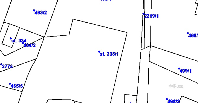Parcela st. 335/1 v KÚ Skalice u České Lípy, Katastrální mapa
