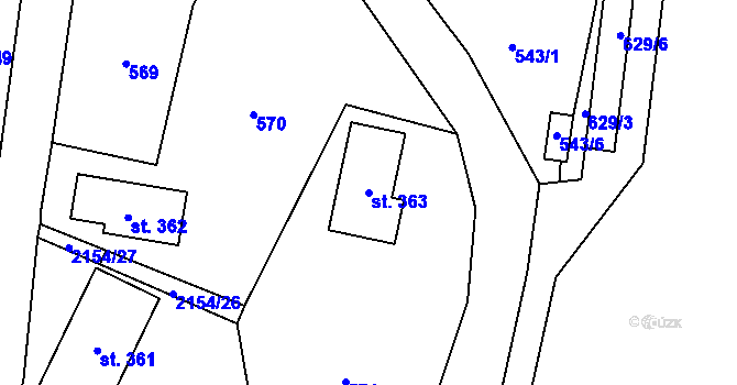 Parcela st. 363 v KÚ Skalice u České Lípy, Katastrální mapa