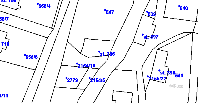 Parcela st. 366 v KÚ Skalice u České Lípy, Katastrální mapa