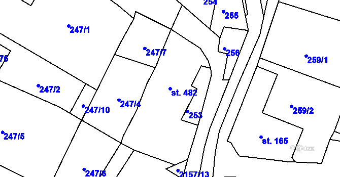 Parcela st. 482 v KÚ Skalice u České Lípy, Katastrální mapa