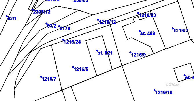 Parcela st. 521 v KÚ Skalice u České Lípy, Katastrální mapa