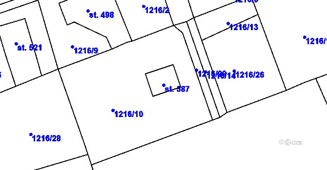 Parcela st. 587 v KÚ Skalice u České Lípy, Katastrální mapa