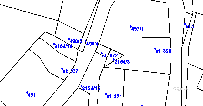Parcela st. 672 v KÚ Skalice u České Lípy, Katastrální mapa