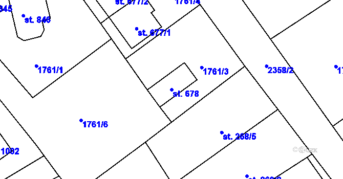 Parcela st. 678 v KÚ Skalice u České Lípy, Katastrální mapa