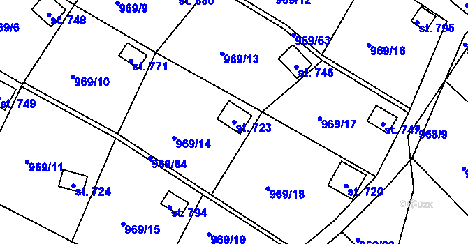 Parcela st. 723 v KÚ Skalice u České Lípy, Katastrální mapa