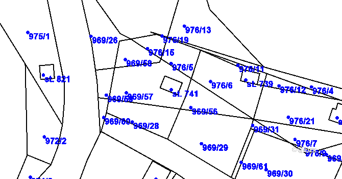 Parcela st. 741 v KÚ Skalice u České Lípy, Katastrální mapa