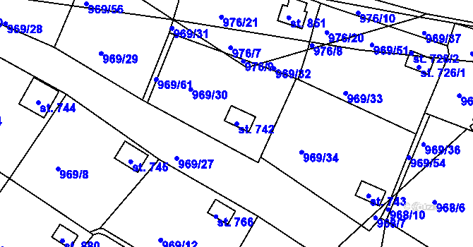 Parcela st. 742 v KÚ Skalice u České Lípy, Katastrální mapa