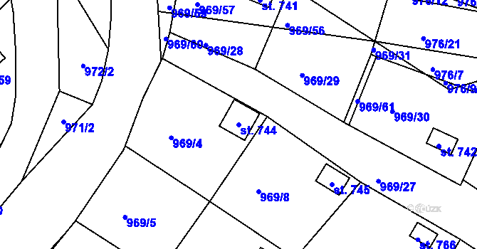 Parcela st. 744 v KÚ Skalice u České Lípy, Katastrální mapa