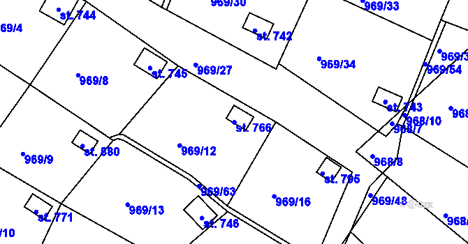 Parcela st. 766 v KÚ Skalice u České Lípy, Katastrální mapa