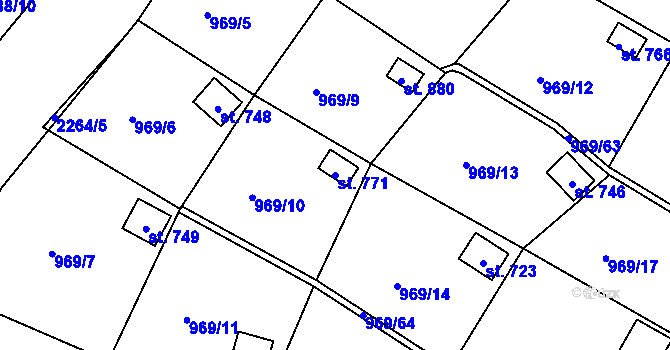 Parcela st. 771 v KÚ Skalice u České Lípy, Katastrální mapa