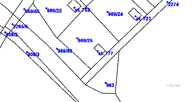 Parcela st. 777 v KÚ Skalice u České Lípy, Katastrální mapa