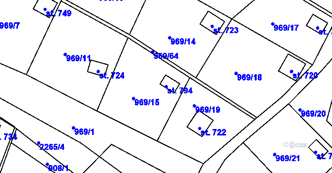 Parcela st. 794 v KÚ Skalice u České Lípy, Katastrální mapa