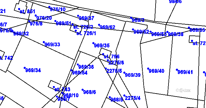 Parcela st. 796 v KÚ Skalice u České Lípy, Katastrální mapa