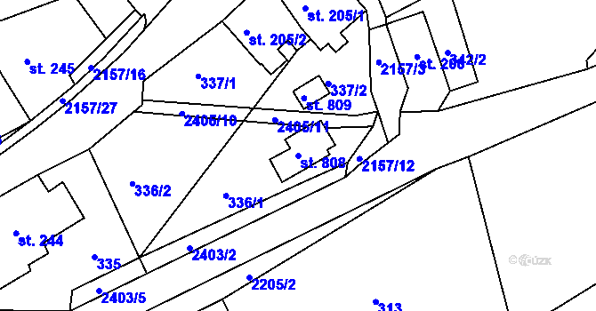 Parcela st. 808 v KÚ Skalice u České Lípy, Katastrální mapa