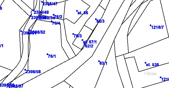 Parcela st. 62/2 v KÚ Skalice u České Lípy, Katastrální mapa