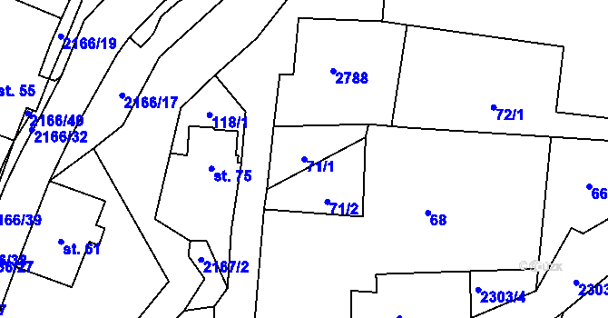 Parcela st. 71/1 v KÚ Skalice u České Lípy, Katastrální mapa