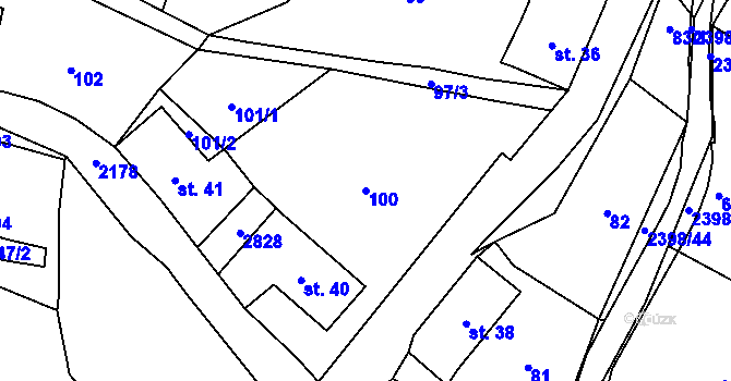 Parcela st. 100 v KÚ Skalice u České Lípy, Katastrální mapa