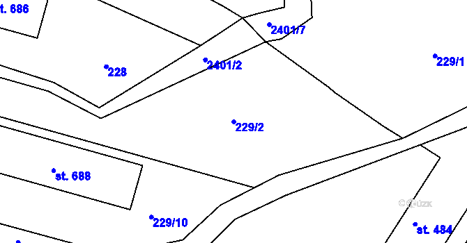Parcela st. 229/2 v KÚ Skalice u České Lípy, Katastrální mapa