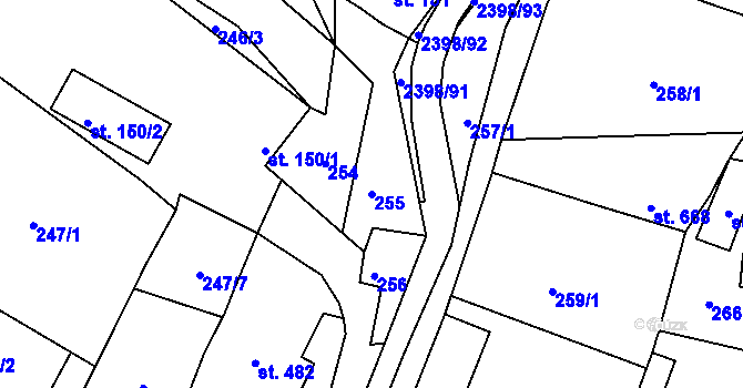 Parcela st. 255 v KÚ Skalice u České Lípy, Katastrální mapa