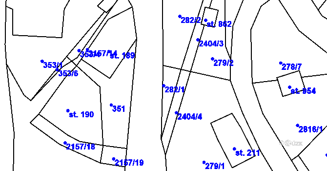 Parcela st. 282/1 v KÚ Skalice u České Lípy, Katastrální mapa
