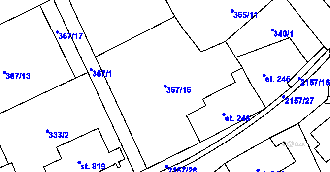 Parcela st. 367/16 v KÚ Skalice u České Lípy, Katastrální mapa