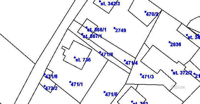 Parcela st. 471/8 v KÚ Skalice u České Lípy, Katastrální mapa