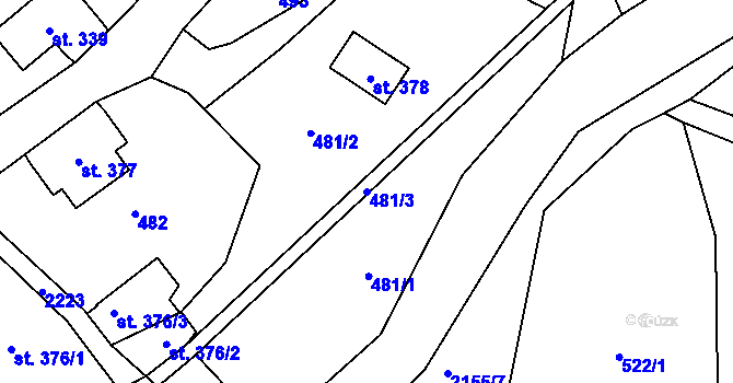 Parcela st. 481/3 v KÚ Skalice u České Lípy, Katastrální mapa