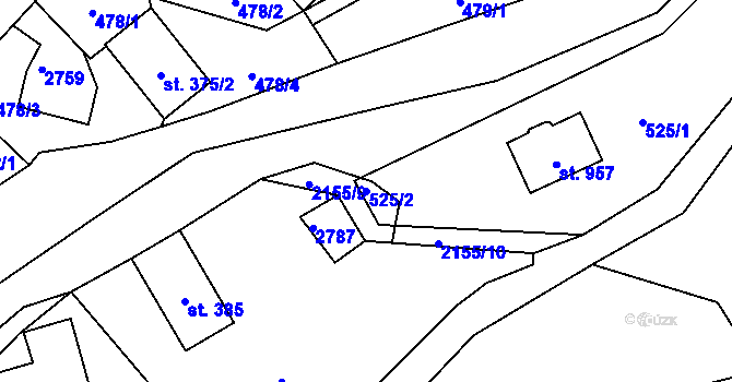 Parcela st. 525/2 v KÚ Skalice u České Lípy, Katastrální mapa
