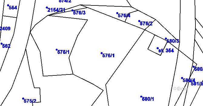 Parcela st. 576/1 v KÚ Skalice u České Lípy, Katastrální mapa