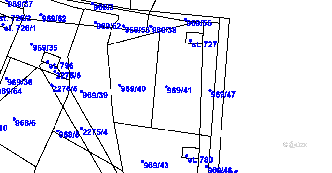 Parcela st. 969/41 v KÚ Skalice u České Lípy, Katastrální mapa
